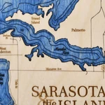 Sarasota Bay & the Islands Nautical Map Serving Tray with Boat Cleat Handles