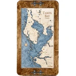 Tampa Bay Nautical Map Serving Tray with Boat Cleat Handles