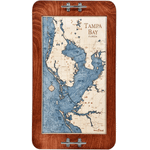 Tampa Bay Nautical Map Serving Tray with Boat Cleat Handles