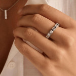 Ti Sento Milano Contrast Tennis Ring - Silver 