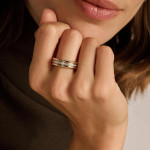 Ti Sento Milano Triple Open Band Zirconia Ring - Gold 