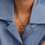 Ti Sento Milano Zirconia Circle Necklace - Two-Tone 