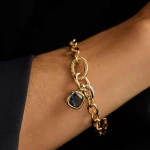 Ti Sento Milano Blue Cushion Chain Bracelet 