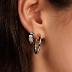 Ti Sento Milano Classic Silver Hoops 25mm 