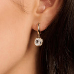 Ti Sento Milano Zirconia Cushion Hoops Gold 