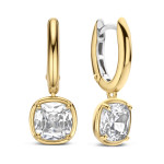 Ti Sento Milano Zirconia Cushion Hoops Gold 