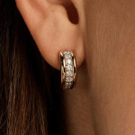 Ti Sento Milano Triple Band Zirconia Hoops Gold 