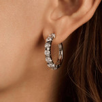 Ti Sento Milano Contrast Tennis Hoops Silver 25mm 