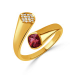 Doves by Doron Paloma Rhodolite and Diamond Cross Over Ring 