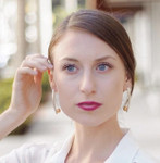 Mysterium Collection Silver Bar With Gold Ball Earring