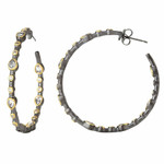 Freida Rothman Reverse Iconic Teardrop Station Hoop Earrings Freida Rothman Reverse Iconic Teardrop Station Hoop Earrings