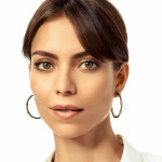 Freida Rothman Signature Teardrop Bezel Hoop Earrings Gold and Rhodium - Medium Freida Rothman Signature Teardrop Bezel Hoop Earrings Gold and Rhodium - Medium