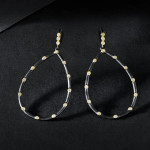 Freida Rothman Simple Bezel Teardrop Earrings Rhodium + Gold Freida Rothman Simple Bezel Teardrop Earrings Rhodium + Gold