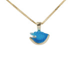 Matt Bezak Medium Wave Glass Pendant 14KT Yellow Gold Matt Bezak Medium Wave Glass Pendant 14KT Yellow Gold