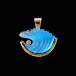 Matt Bezak Medium Wave Glass Pendant 14KT Yellow Gold Matt Bezak Medium Wave Glass Pendant 14KT Yellow Gold