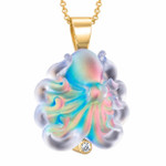 Matt Bezak Octopus Glass Pendant 14KT Yellow Gold 