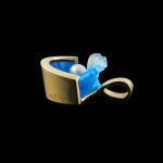 Matt Bezak Medium Wave Glass Pendant 14KT Yellow Gold, Pearl Matt Bezak Medium Wave Glass Pendant 14KT Yellow Gold, Pearl