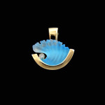 Matt Bezak Small Wave Glass Pendant 14KT Yellow Gold Matt Bezak Small Wave Glass Pendant 14KT Yellow Gold