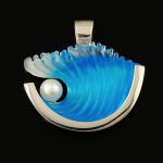 Matt Bezak Large Wave Glass Pendant Sterling Silver, Pearl Matt Bezak Large Wave Glass Pendant Sterling Silver, Pearl