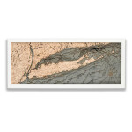 Nautical Wood Maps Long Island Sound 