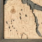 Nautical Wood Maps Lake Charlevoix - Coastal Blue Grey