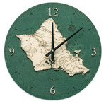 Nautical Wood Maps Oahu Wall Clock Nautical Wood Maps Oahu Wall Clock