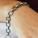 Freida Rothman Heavy Link Bracelet Rhodium Gold