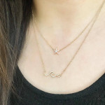 Liven Co Mini Wave Necklace in Yellow Gold