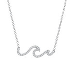 Liven Co Mini Wave Necklace in White Gold Liven Co Mini Wave Necklace in White Gold
