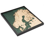 Nautical Wood Maps Scandinavia