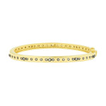 Freida Rothman Signature Mini Stud Hinge Bangle Gold Rhodium