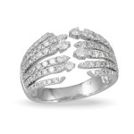 Doves by Doron Paloma Wide Open Band Diamond Encrusted Ring