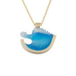 Matt Bezak Large Curl Wave Pendant 14KT Yellow Gold