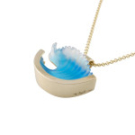 Matt Bezak Large Curl Wave Pendant 14KT Yellow Gold