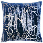 Kevin OBrien Studio Willow Metallic Velvet Pillow - Cobalt Black