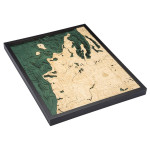 Nautical Wood Maps Michigan Route M22 - Dark Frame