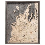 Nautical Wood Maps Michigan Route M22 
