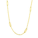 Midas Hammered Yellow Gold Link Station Necklace