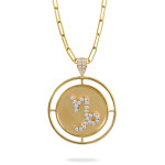 Doves by Doron Paloma Capricorn Horoscope Sign Diamond Yellow Gold Medallion Pendant Doves by Doron Paloma Capricorn Horoscope Sign Diamond Yellow Gold Medallion Pendant