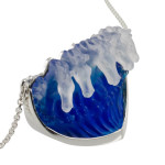 Matt Bezak Wave Horse Glass Necklace Sterling Silver