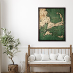 Nautical Wood Maps Cape Cod - Large - Dark Frame Nautical Wood Maps Cape Cod - Large - Dark Frame