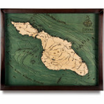Nautical Wood Maps Catalina Island - Dark Frame