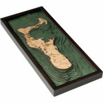 Nautical Wood Maps Grand Cayman - Dark Frame Nautical Wood Maps Grand Cayman - Dark Frame