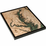 Nautical Wood Maps Chesapeake Bay - Dark Frame Nautical Wood Maps Chesapeake Bay - Dark Frame