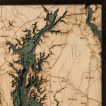 Nautical Wood Maps Chesapeake Bay - Dark Frame Nautical Wood Maps Chesapeake Bay - Dark Frame