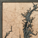 Nautical Wood Maps Chesapeake Bay - Grey Frame Nautical Wood Maps Chesapeake Bay - Grey Frame