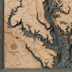 Nautical Wood Maps Chesapeake Bay - Grey Frame Nautical Wood Maps Chesapeake Bay - Grey Frame