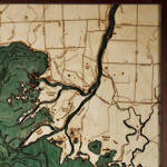 Nautical Wood Maps Lake St Clair - Dark Frame Nautical Wood Maps Lake St Clair - Dark Frame
