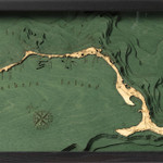 Nautical Wood Maps Eleuthera Cat Island, Bahamas