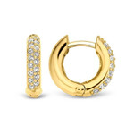 Ti Sento Tube Huggie Pave Gold Milano Earrings